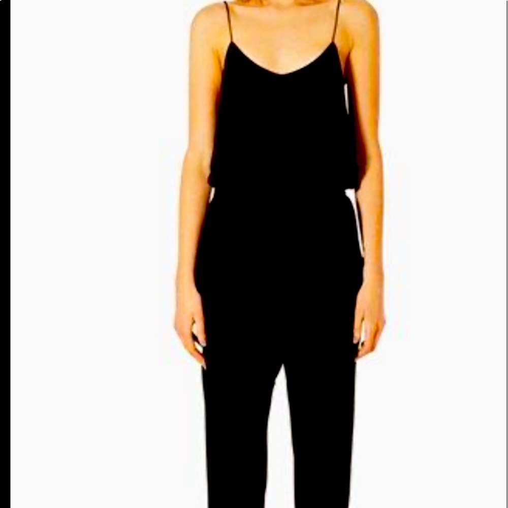 Black Topshop silk jumpsuit